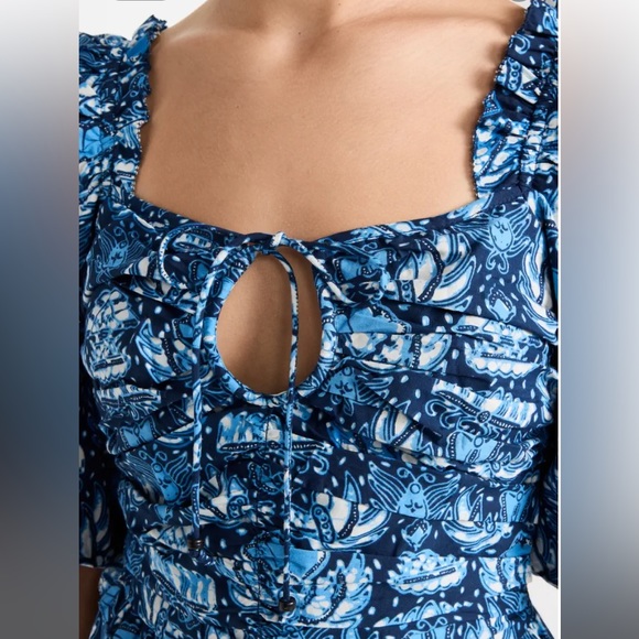 Love the Label Anthropologie Puff Sleeve Cassie Mini Dress in Butterfly Blue - Picture 5 of 16